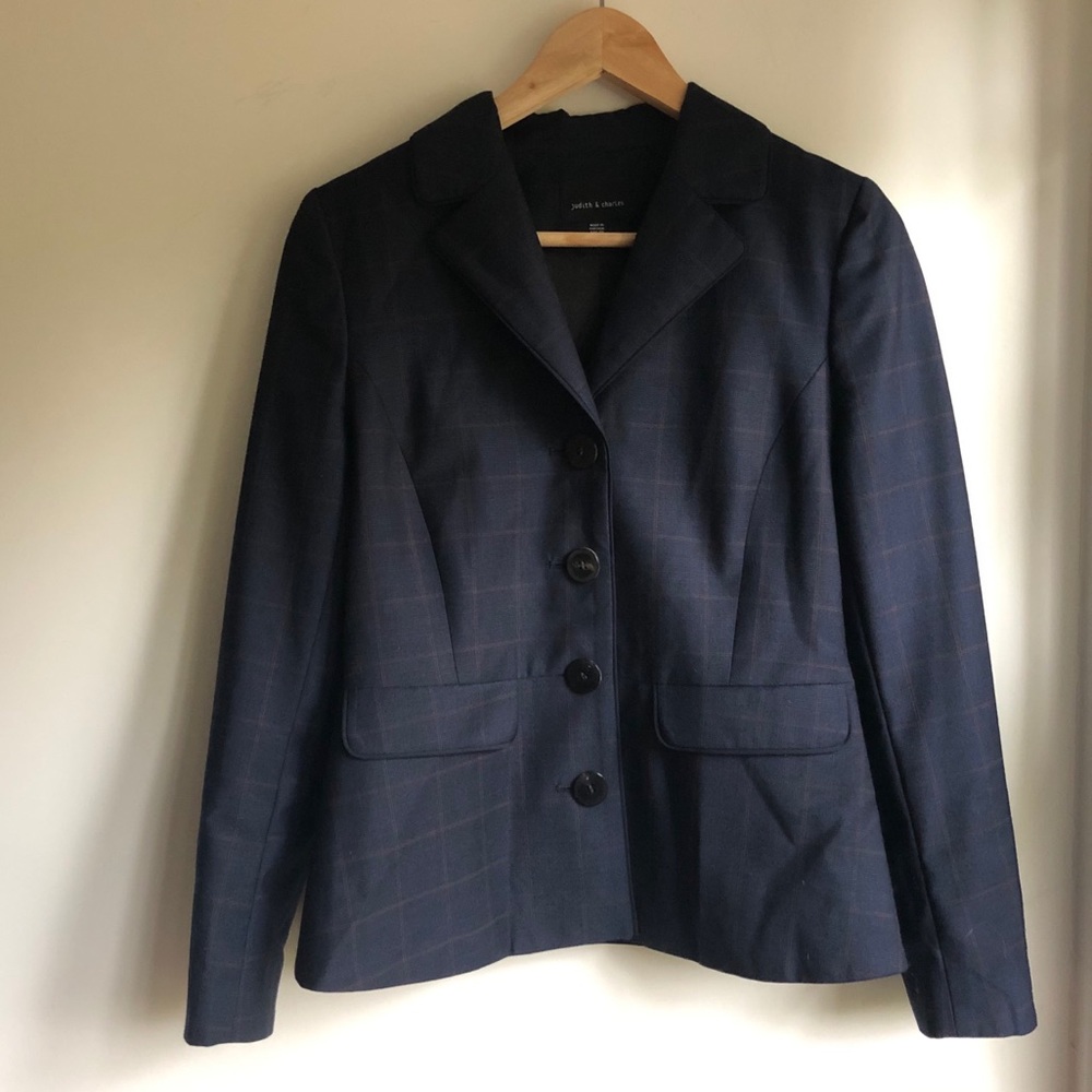 NWOT Judith&Charles Virgin Wool Check blazer